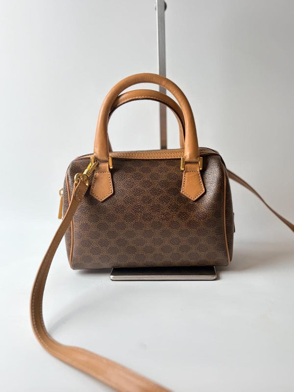 Celine Macadam Mini Boston Handbag Shoulder Bag