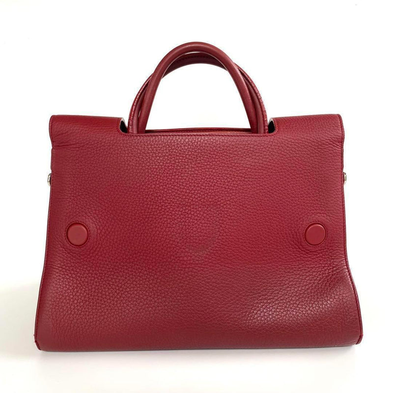 Christian Dior Handbag Red Wine Red Leather Womens