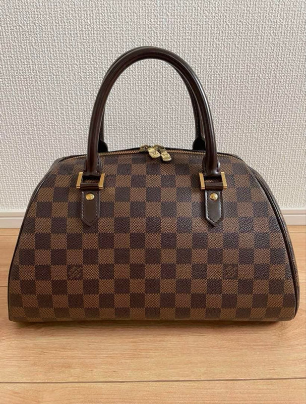 Louis Vuitton Damier Ribera Mm CA1002 Handbag Tote Brown Leather