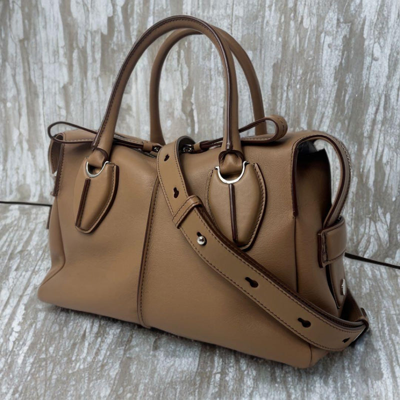 Tods D Styling Mini 2WAY Handbag Crossbody Shoulder Bag Brown Leather