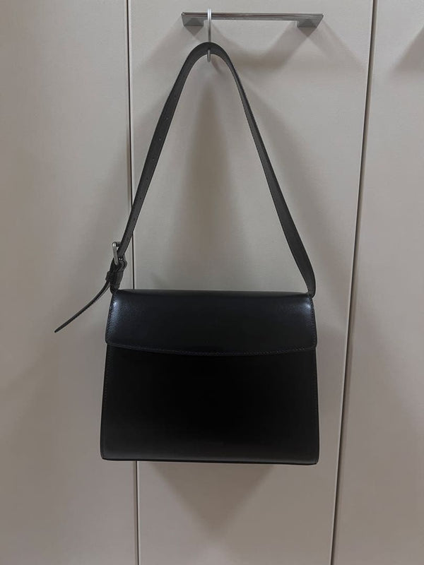 Balenciaga Ghost Shoulder Bag Medium Black Leather Handbag