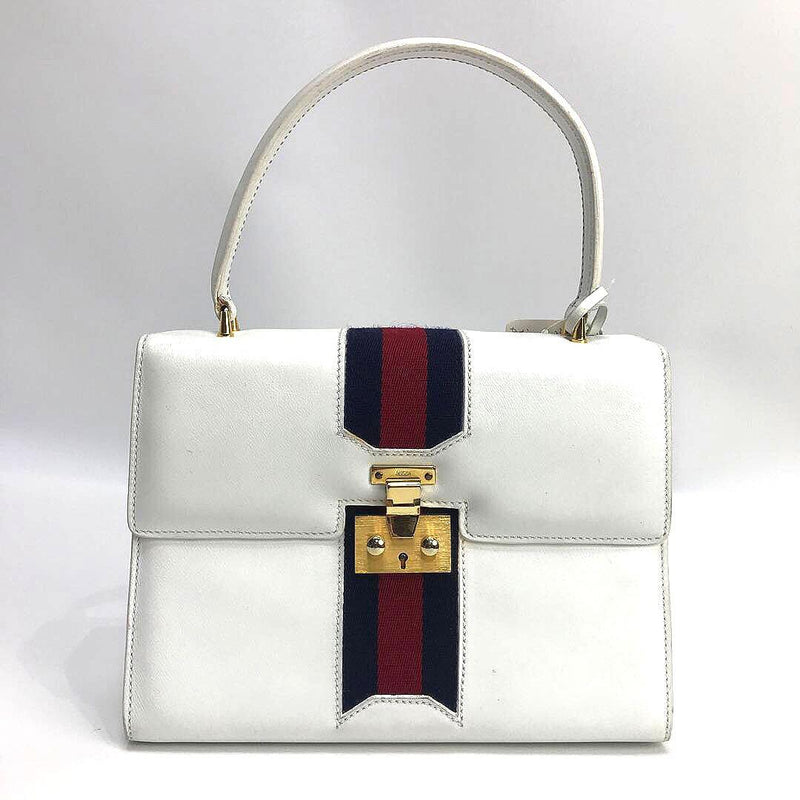 Gucci Handbag Leather White With Mirror