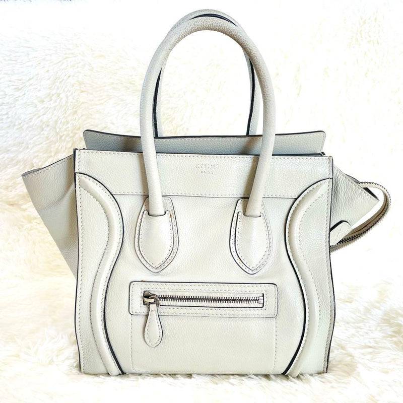 Celine Luggage Micro S-AT-0132 Handbag Dune Drummed Calfskin