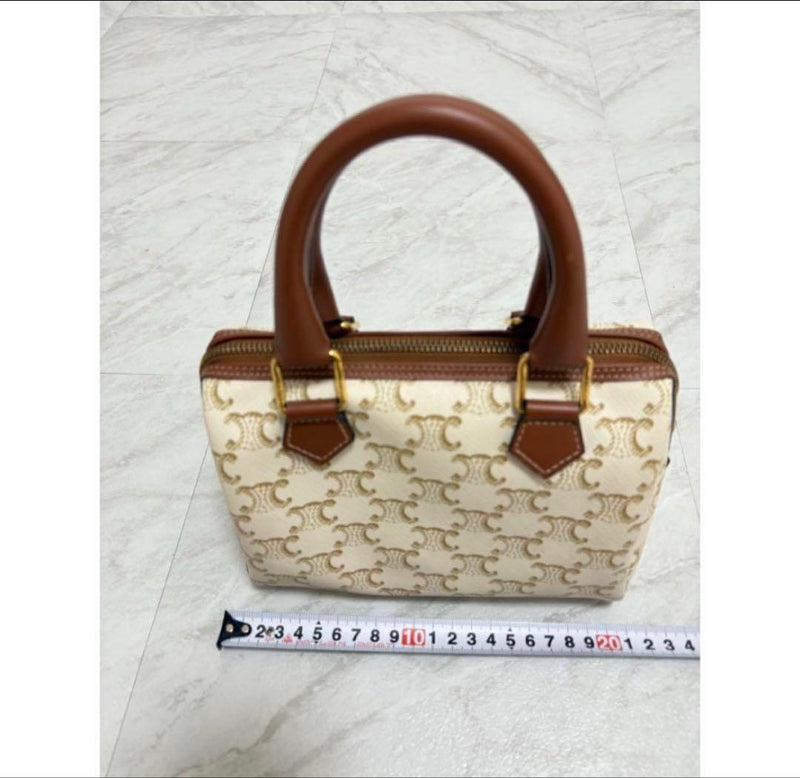 Celine Triomphe Small Boston Leather Shoulder Bag