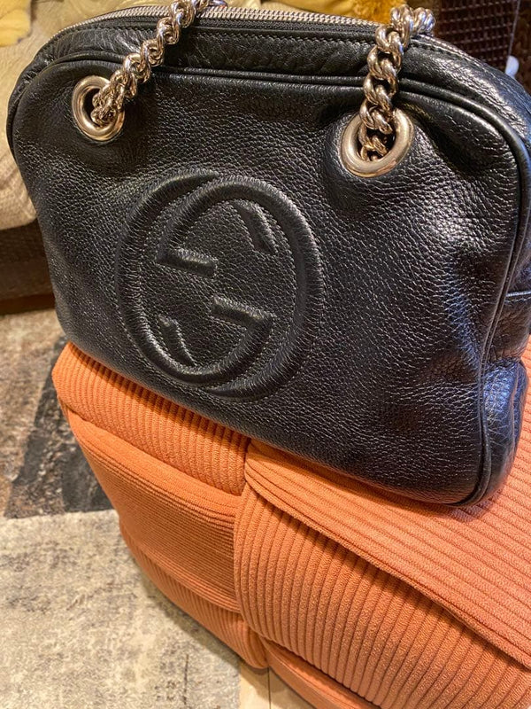 Gucci Shoulder Bag Black Leather