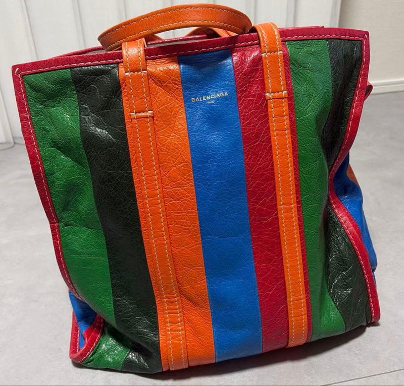 Balenciaga Bazar Shopper M Handbag Tote Multicolor Leather