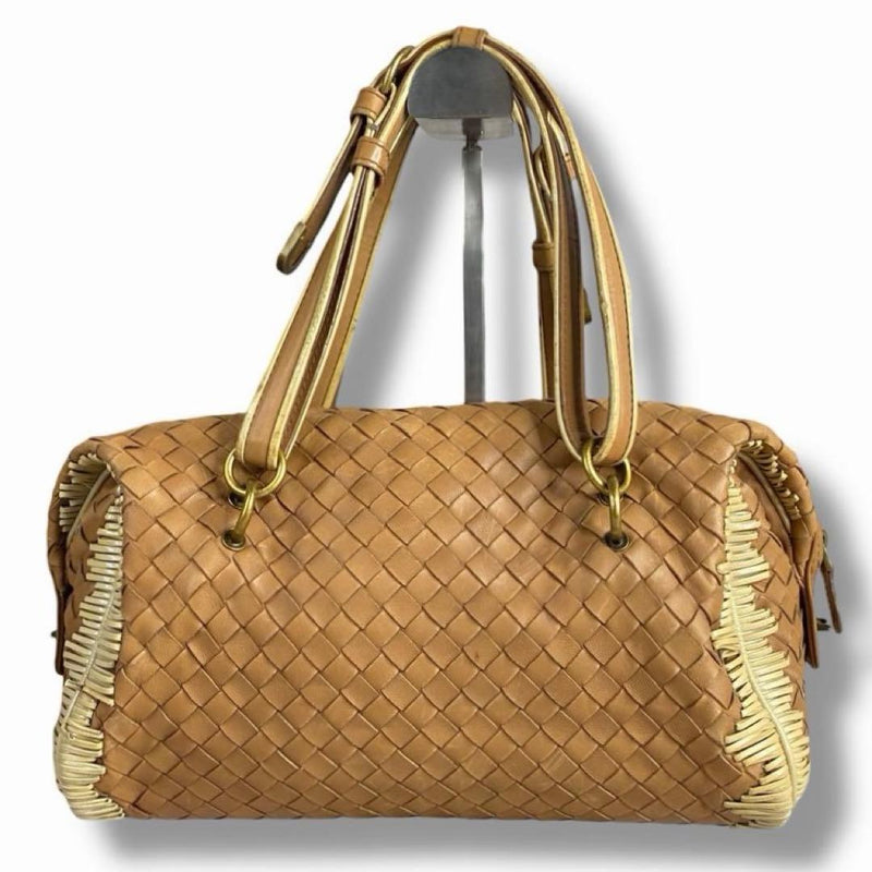 Bottega Veneta Intrecciato Fringe Shoulder Bag Leather Brown