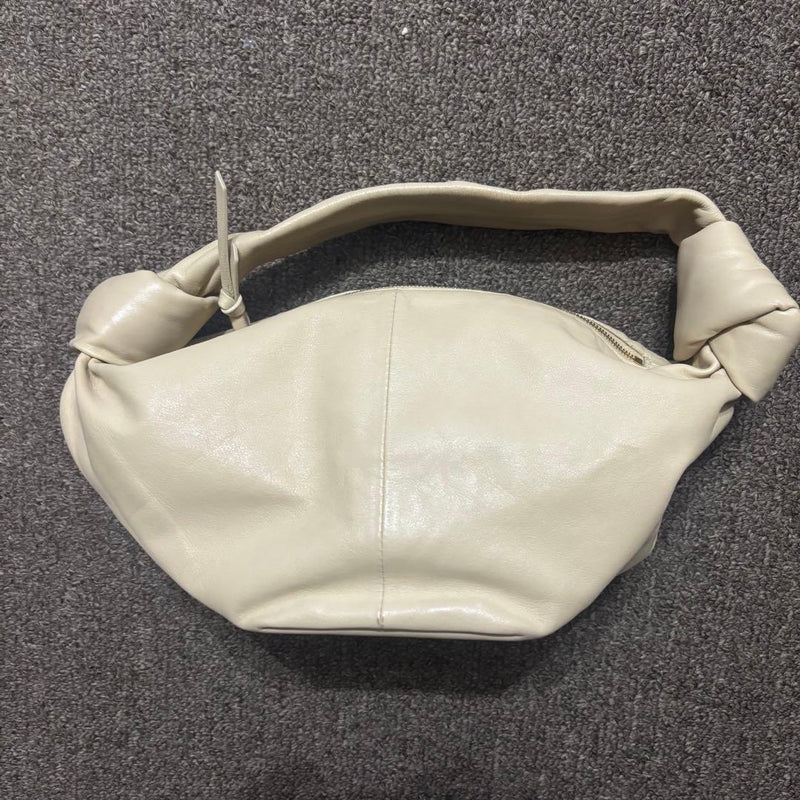 Bottega Veneta Double Knot Handbag Cream Beige Leather