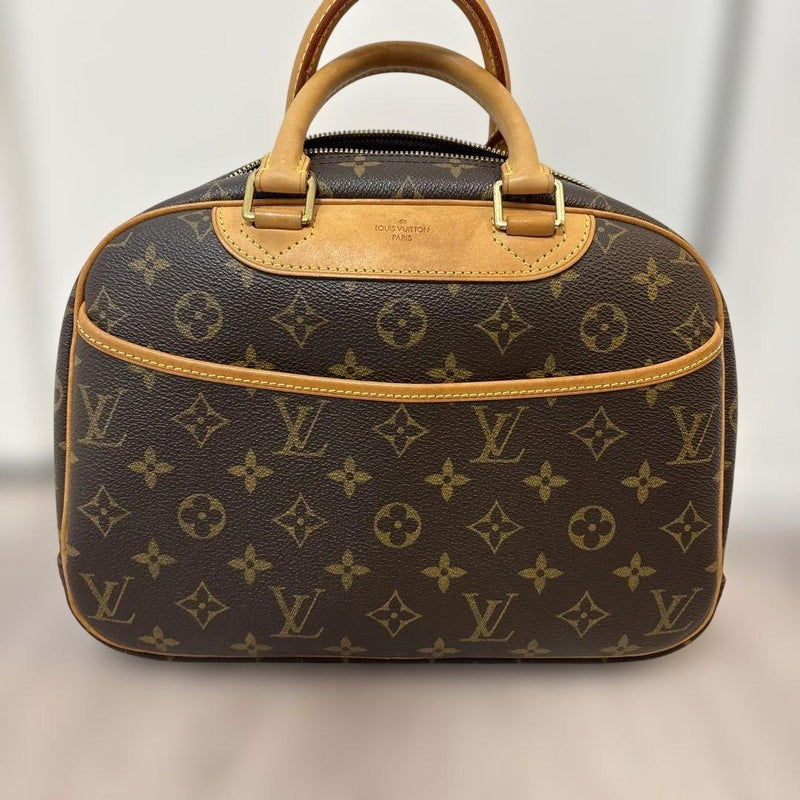 Louis Vuitton Trouville Monogram BA3087 Handbag Brown Leather