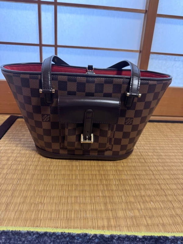 Louis Vuitton Damier Ebene Manosque Pm N51121 Tote Shoulder Bag Canvas