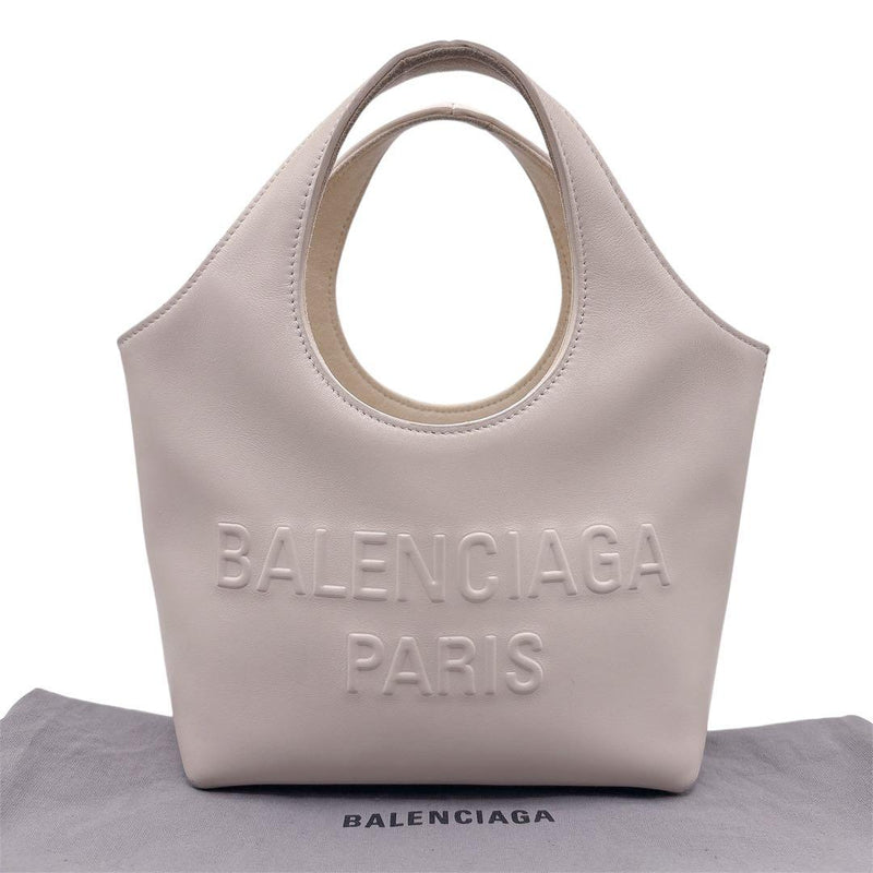 Balenciaga Mary-kate Xs 747036 Handbag Cream Beige Leather