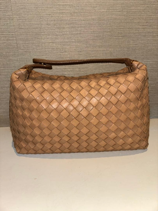 Bottega Veneta Intrecciato Mini Bag Lamb Leather Camel Crossbody Clutch