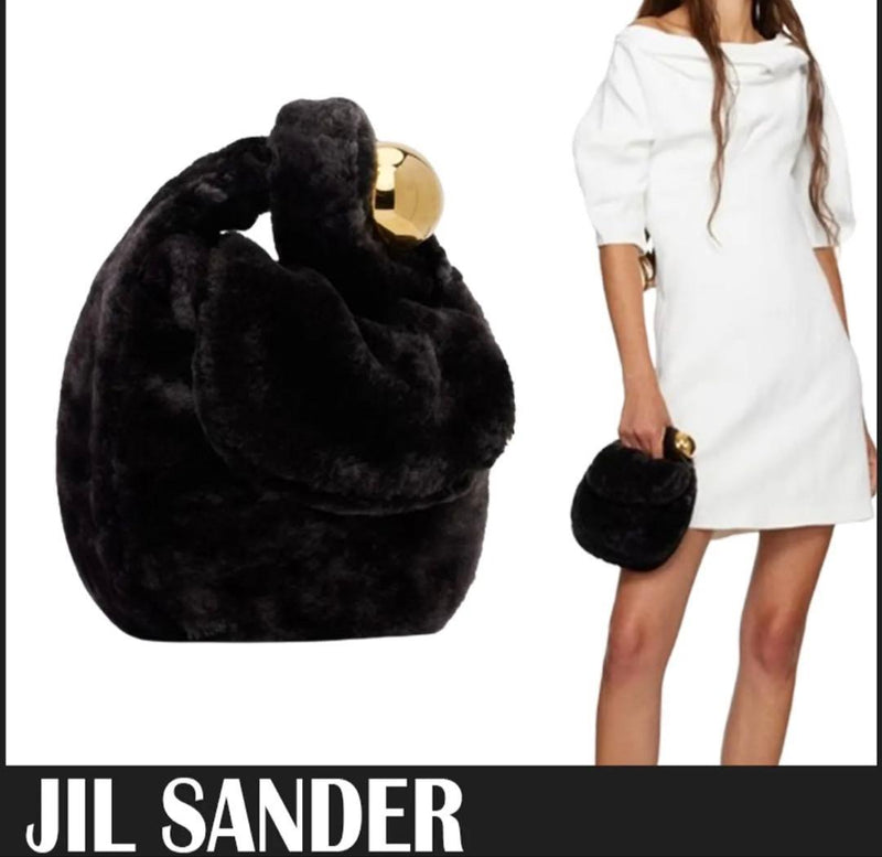 Jil Sander Fur Handbag Shoulder Bag Clutch Womens