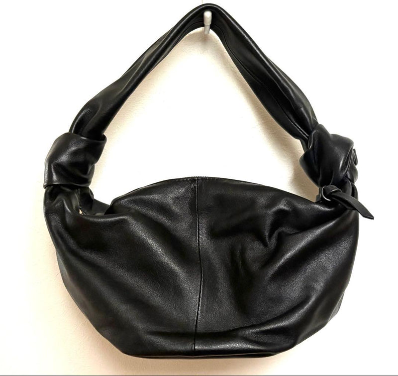 Bottega Veneta Double Knot Mini Handbag Leather Black Gold Hardware