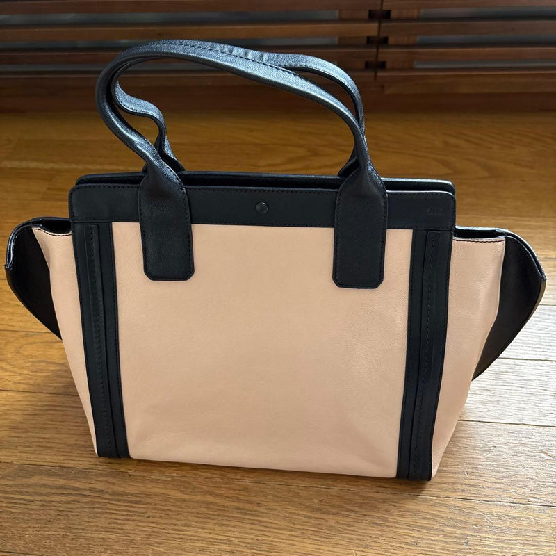 Chloe Alison Tote Handbag Pink Black Leather