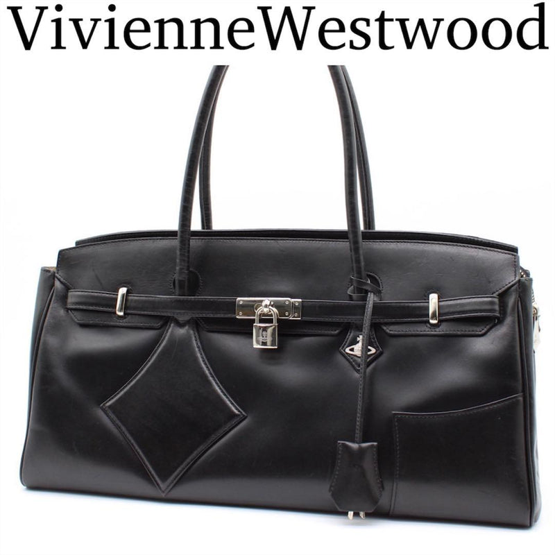 Orb Shoulder Bag Black Leather Silver Hardware Padlock