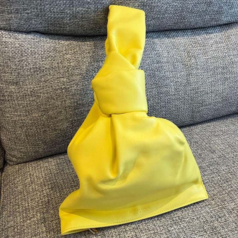 Bottega Veneta Twist Handbag Leather Lemon Yellow Shoulder Bag