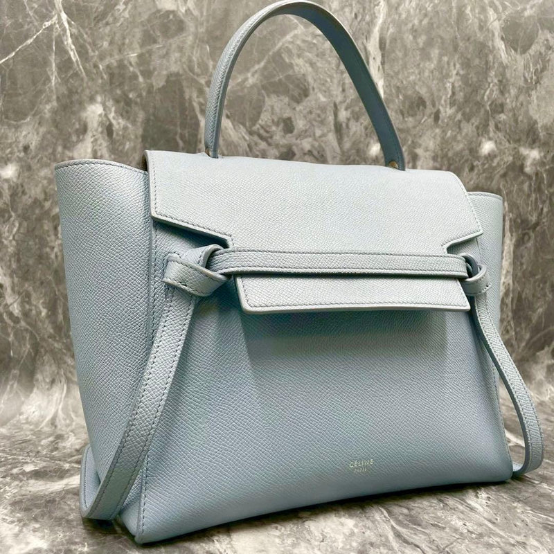 Celine Nano Belt Bag Handbag Light Blue Leather