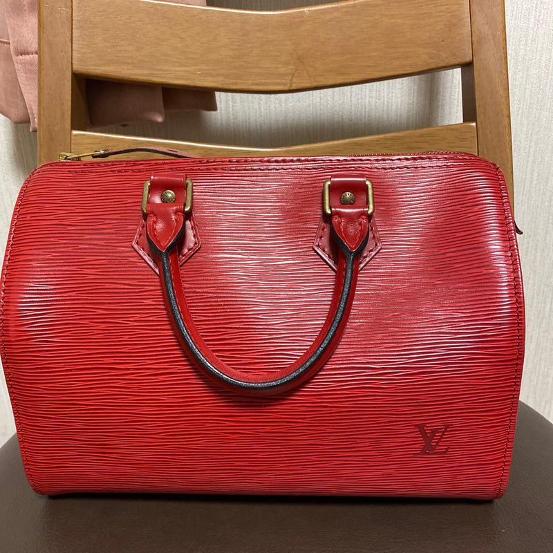Louis Vuitton Epi Speedy Handbag Red Leather