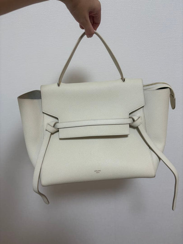Celine Belt Bag Small Handbag Leather White Gold Hardware
