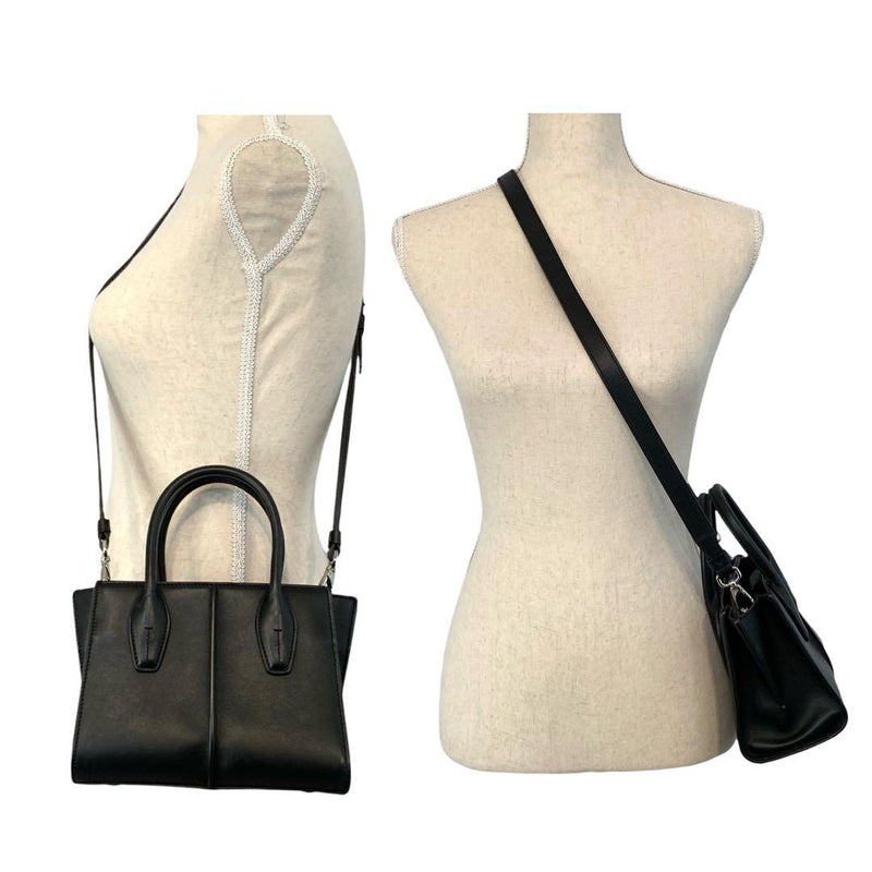 Tods Holly Mini 2-Way Handbag Shoulder Bag Black Leather