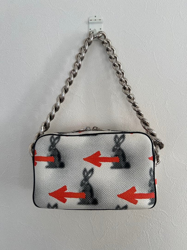 Prada Rabbit Pattern Chain Handbag Shoulder Bag Leather