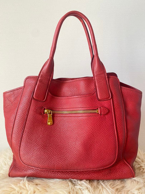 Miu Miu Tote Bag Leather Gold Hardware