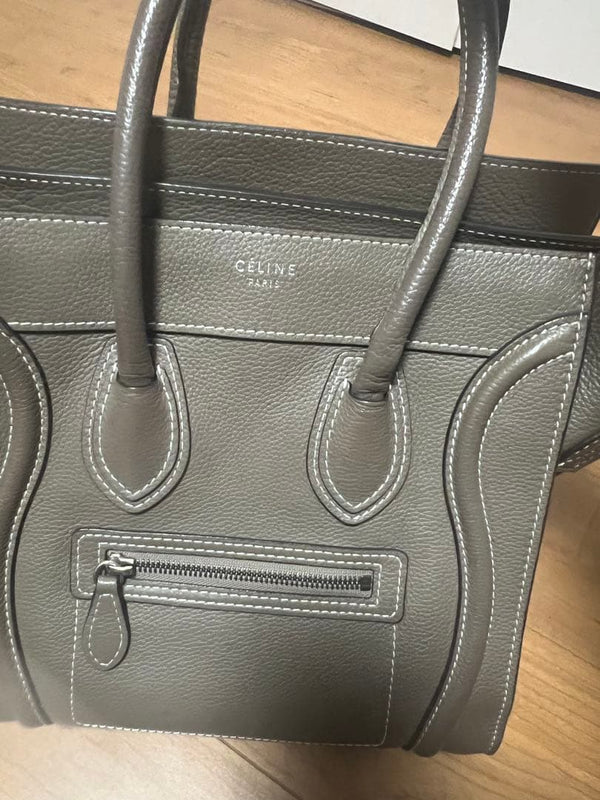Celine Luggage Micro Shopper Handbag Calfskin Sulli Tote Bag