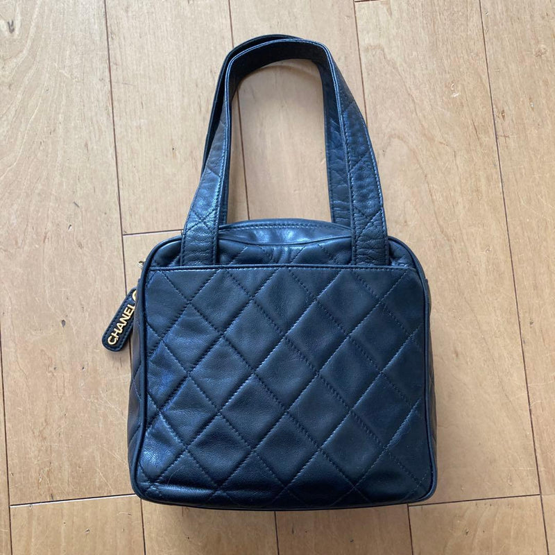 Chanel Matelasse Handbag Lambskin Black Shoulder Bag