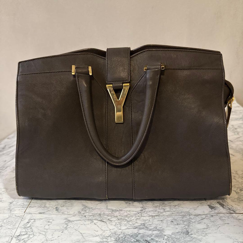 Leather Handbag Y-shaped Hardware