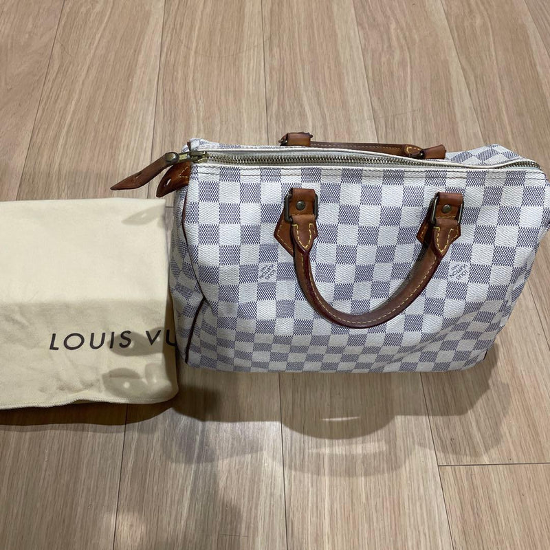 Louis Vuitton Damier Handbag Shoulder Bag Canvas Leather Brown