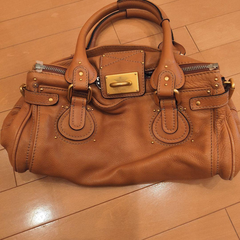 Chloé Paddington Boston Bag Leather Camel Brown Handbag