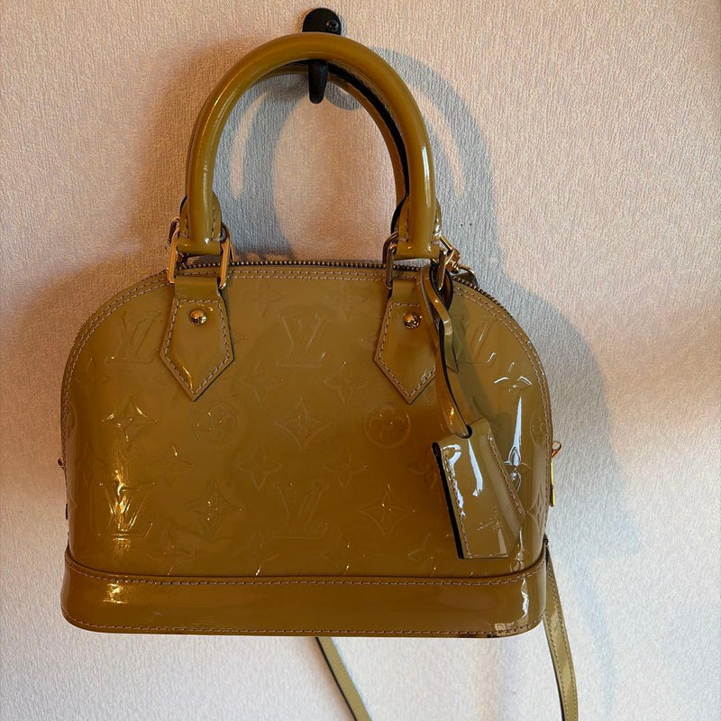 Louis Vuitton Monogram Vernis Alma Bb Handbag Yellow