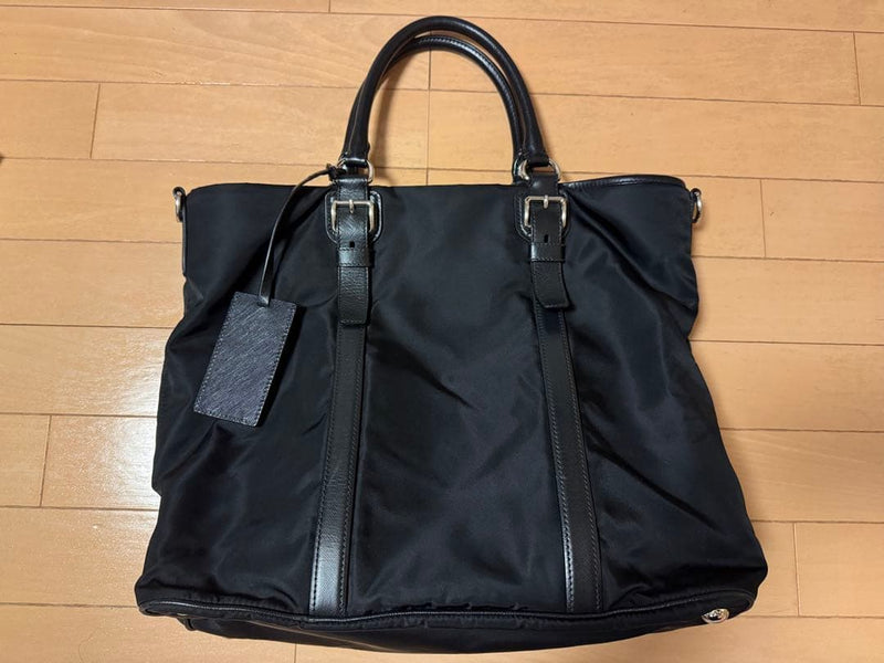 Prada 2way Handbag Shoulder Bag Nylon Calf Leather