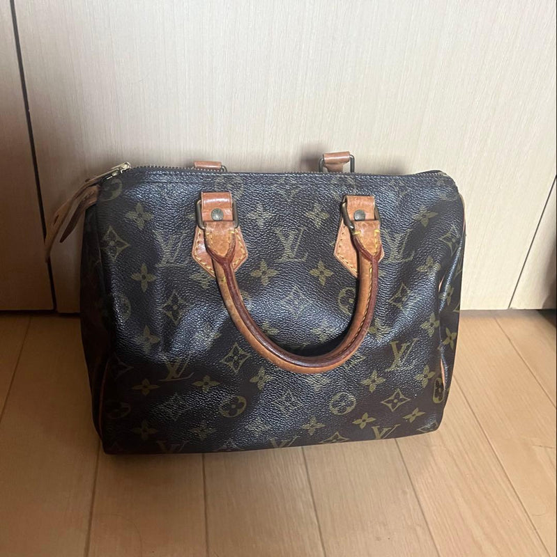Louis Vuitton Monogram Handbag Brown Leather