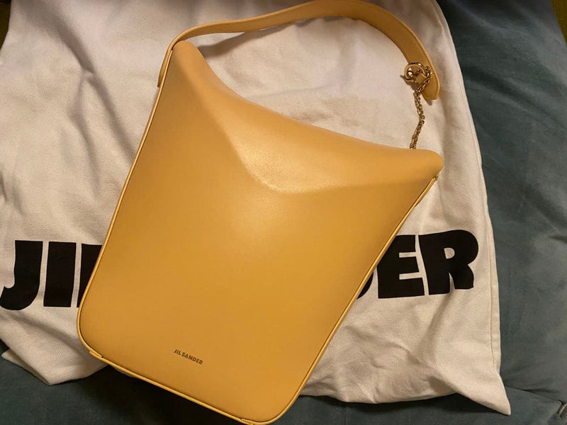 Jil Sander Shoulder Bag Leather Yellow Beige