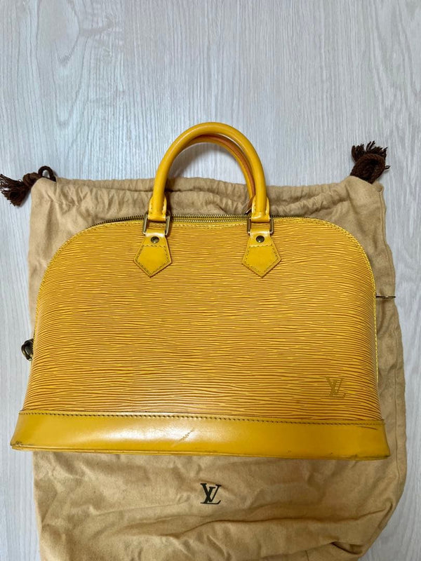 Louis Vuitton Alma Pm Handbag Epi Leather Yellow Gold Hardware