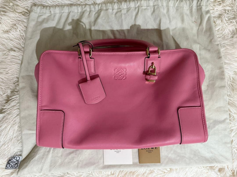 Loewe Amazona 28 Handbag Lambskin Leather Pink Shoulder Bag