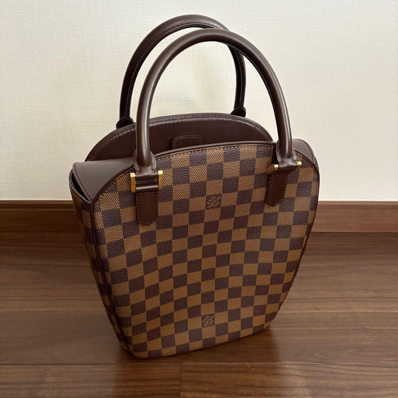 Louis Vuitton Damier Saria Soho Handbag Brown Leather