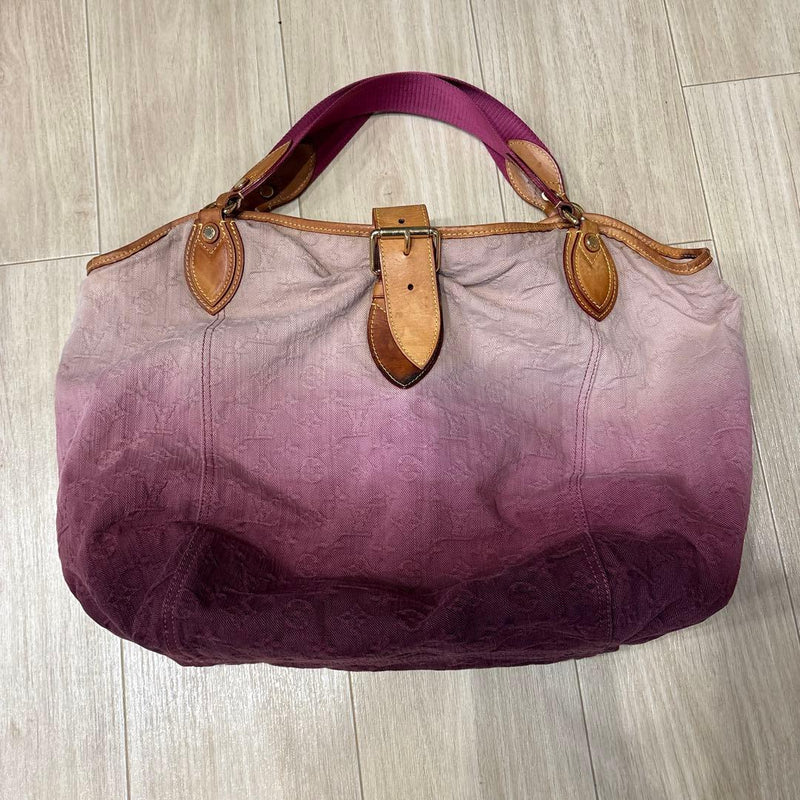 Louis Vuitton Sunbeam Denim Oversized Handbag Gradient Pink Purple Fleece