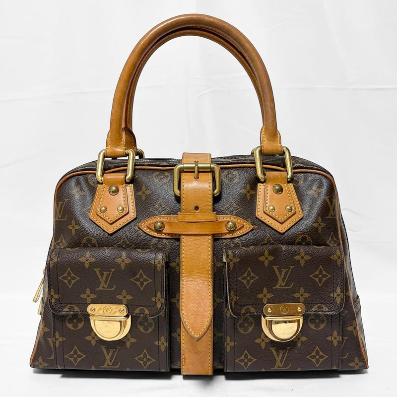 Louis Vuitton Manhattan Gm M40025 Handbag Monogram Pvc Leather Brown