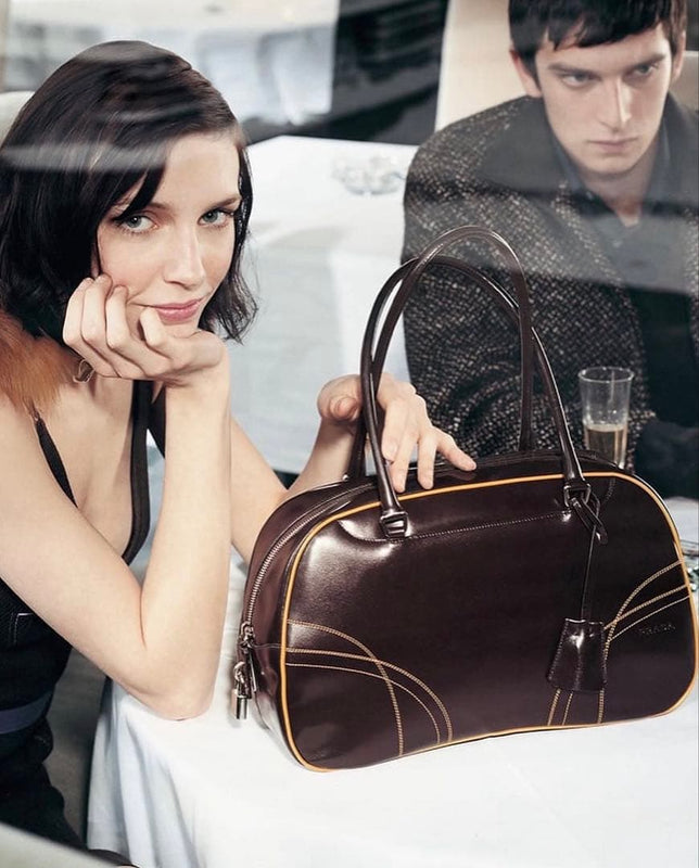Prada FW2000 Leather Handbag Shoulder Bag Black