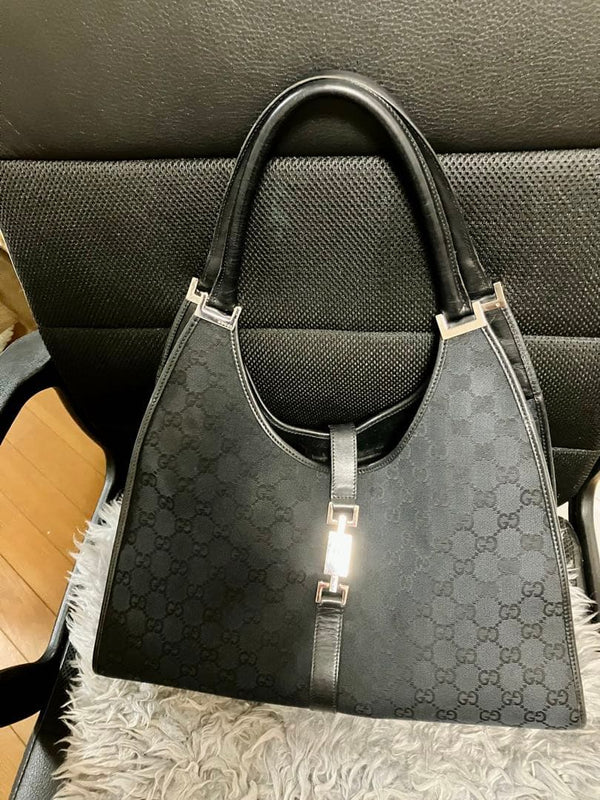 Jackie Shoulder Bag Handbag Canvas Black