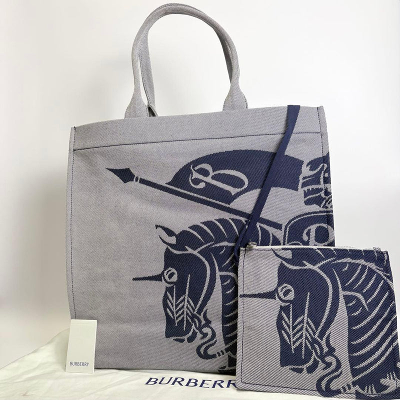 Burberry Knight Medium Ekd 8080749 Tote Handbag Canvas Gray