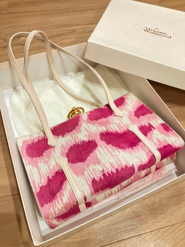 Vivienne Westwood Leopard Handbag Calf Hair Pink