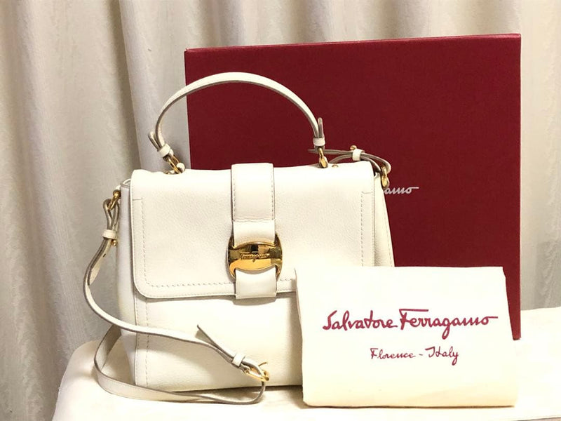Salvatore Ferragamo Vara 2 Way Handbag Shoulder Bag Leather
