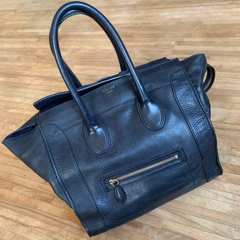 Celine Luggage Micro FCE0140 Handbag Black Genuine Leather
