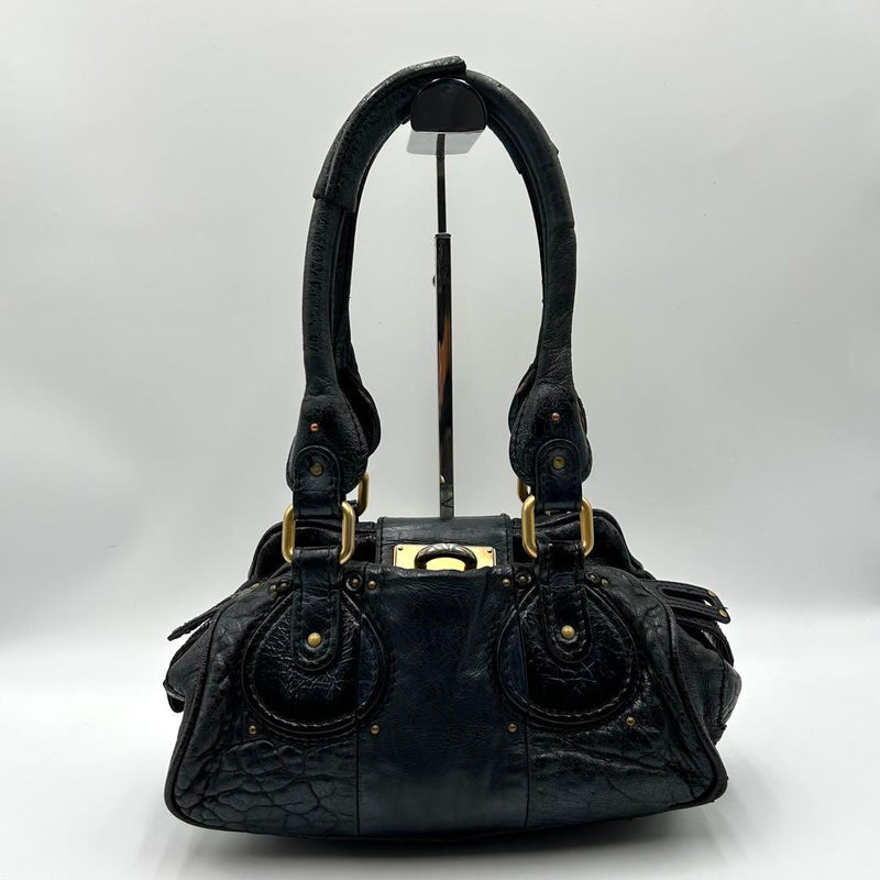Chloe Mini Paddington 2-Way Handbag Black Leather