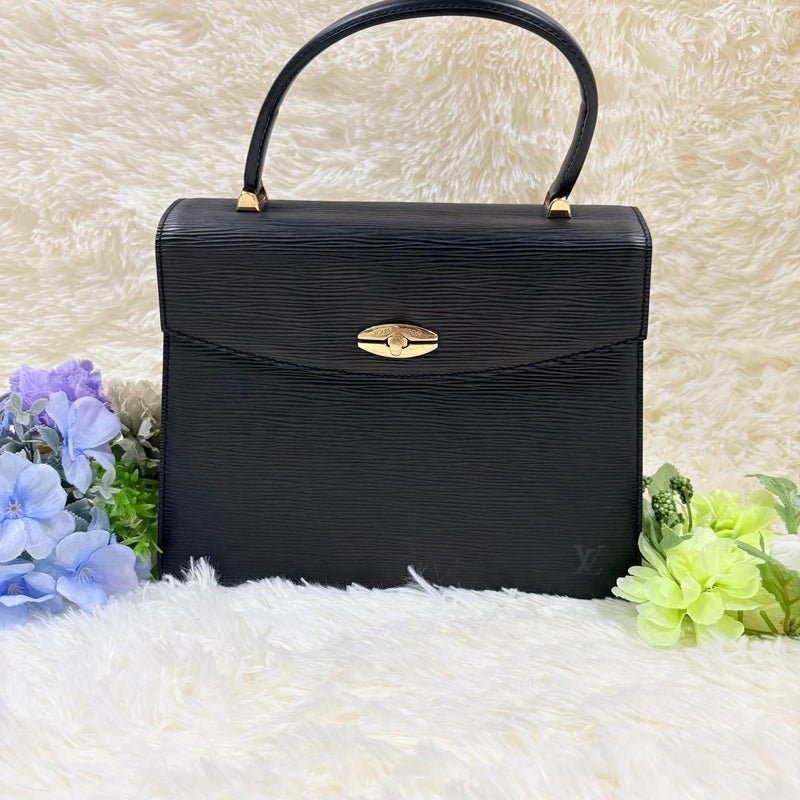 Louis Vuitton Epi Malesherbes SR1909 Handbag Noir Black Epi Leather