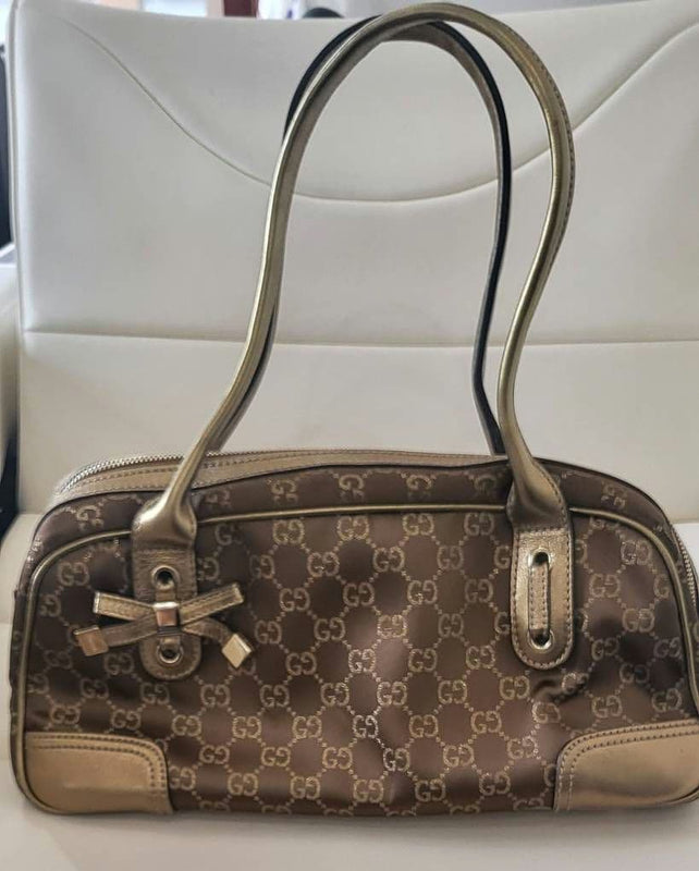 Gucci Gg Mini Boston Handbag Shoulder Bag Leather